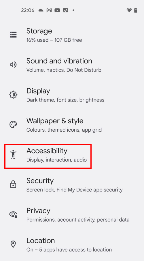 Open Settings and tap Accessibility